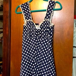 DemiLoon Sz Large Navy Polka Dot Tank Top